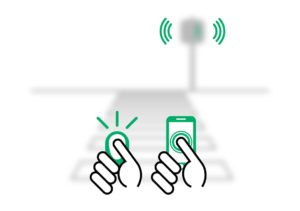 Illustration schématique des outils de déclenchement disponibles (smartphone et télécommande)