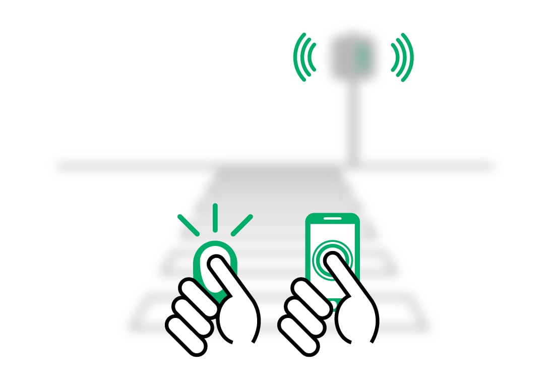 Schéma outils de déclenchement Illustration schématique des outils de déclenchement disponibles (smartphone et télécommande)